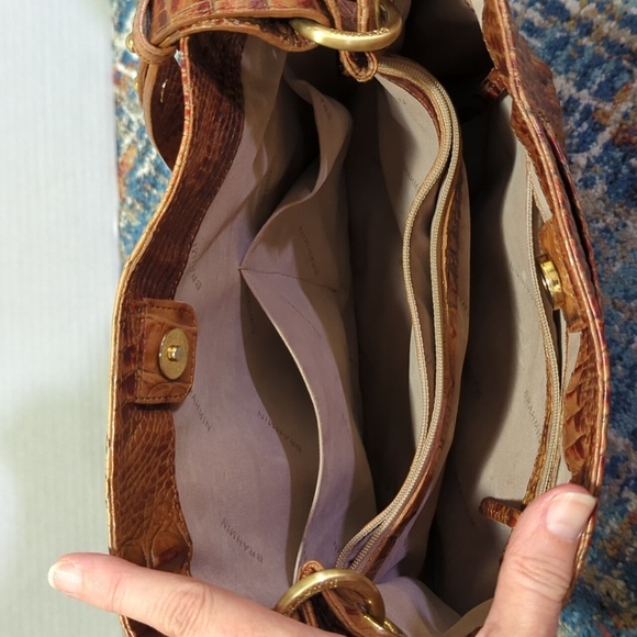 Brahmin Tan Crocodile Embossed Hobo Bag - Picture 9 of 12